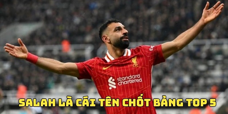 Salah chính là cầu thủ đứng thứ 5 trong bảng xếp hạng
