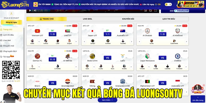 Khám phá chuyên mục kết quả bóng đá LuongsonTV